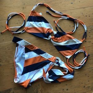 Striped Victoria’s Secret bikini- XS bottom M top